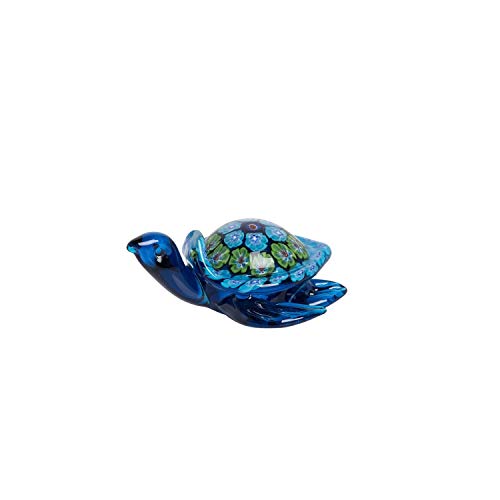 Beachcombers B22423 Milliefiore Turtle Glass Art, 2-inch High