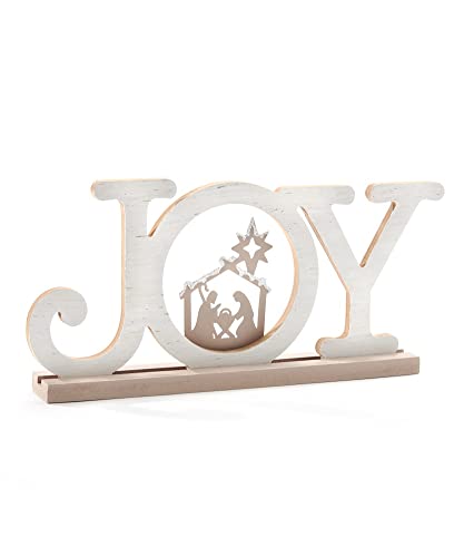 Giftcraft 683139 Christmas Nativity Word D‚Äö√†√∂¬¨¬©cor, 5.66 inch, Medium Density Fiberboard