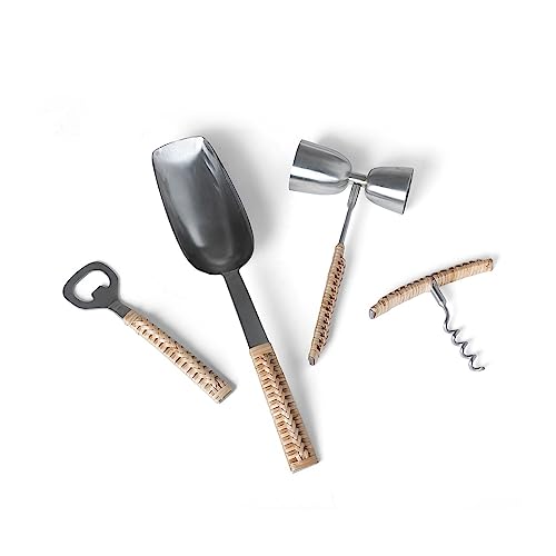 Park Hill Collection Coastal Cottage Woven Bamboo Handle Bar Tools