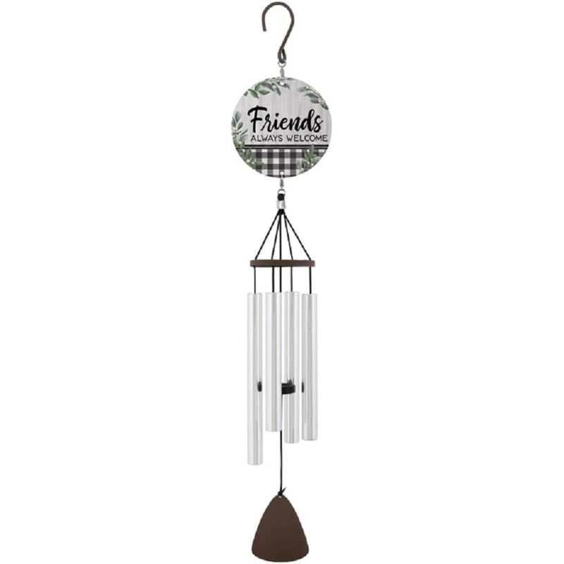 Carson Home 60979 Friends Always Welcome Picture Perfect Chime, 27-inch Length, Aluminum, Adjustable Striker and Strung with Industrial Cord