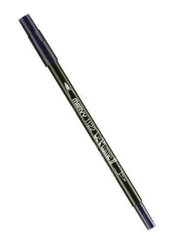 Uchida Marvy Extra Fine Tip Le Plume II Double Ender Marker Pen Art Supplies, Prussian Blue