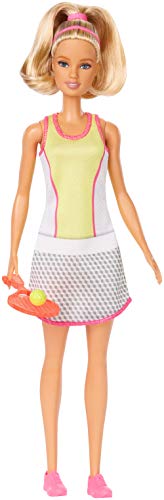 Mattel Barbie Tennis Player Doll, Blonde, Wearing Chic Tennis Outfit