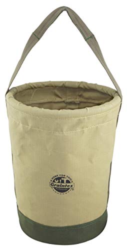 Graintex CB2414 Utility Tapered Canvas Bucket 12"X10"X15", Khaki