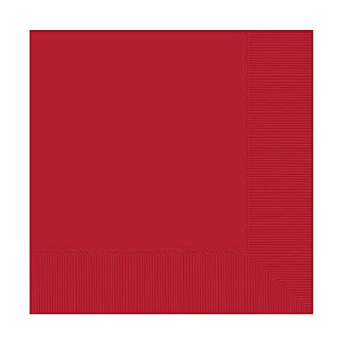 Amscan Apple Red 3-Ply Beverage Napkins, 5" x 5" 40 Ct.