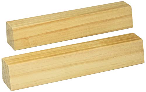 CHH 9" 3 Slot Wooden Card Holders Set of Two, Natural Finish