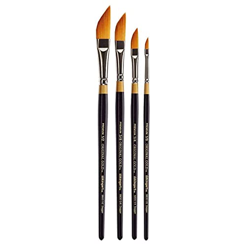 KINGART Original Gold 9800 Series, Golden Taklon Dagger Striper 4 Pc. Set