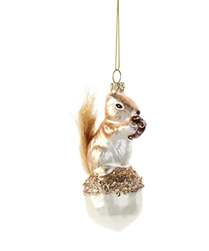 Giftcraft 666020 Christmas Glass Squirrel Ornament, 4.5-inch Height