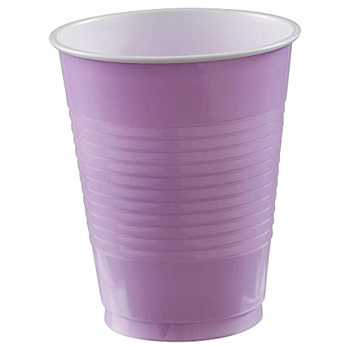 Amscan Disposable Plastic Cups -18 oz, 50 Ct, Lavender