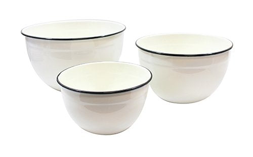 Tablecraft Enamelware Collection Mixing Bowl Set of 3