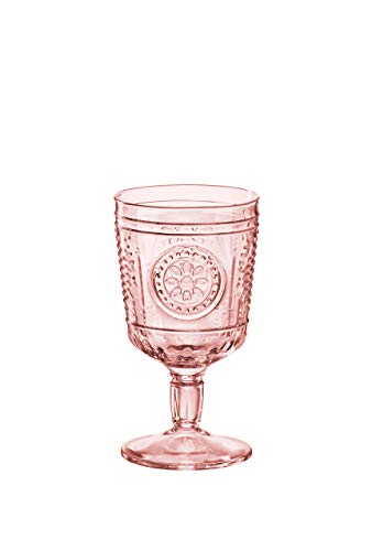 Bormioli Rocco 335945GRS021523 Romantic Stemware Glass, Set of 4, 10.75 oz, Cotton Candy