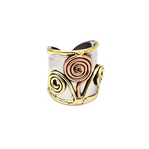 Anju R042 Tree Janya Mixed Metal Ring