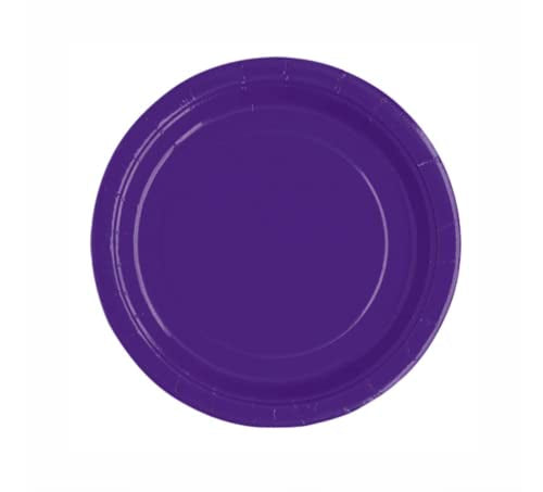 Unique Industries, Cake Paper Plates, 20 Pieces - Dark Purple