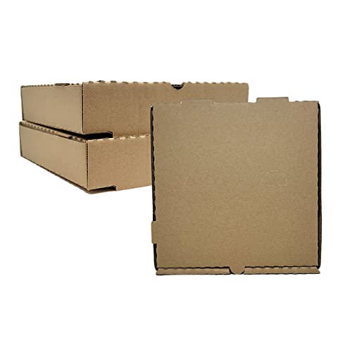 DHG Professional 50 Pack Corrugated Pizza Box - Kraft Cardboard Various Sizes Available (14" x 14")