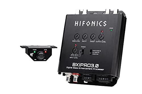 Maxxsonics Hifonics BXiPro3.0 Processor (Black) - Digital Bass Enhancement Processor, Dash Mount Remote Control Included, Compact Design