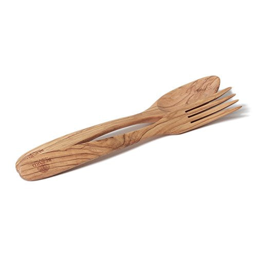 Browne & Co Berard Olive-Wood Handcrafted Salad-Server Set, 12 Inch