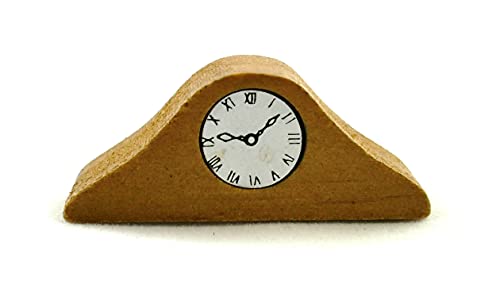 Aztec Imports Dolls House Miniature 1:12 Scale Accessory Ornamental Wooden Mantle Clock