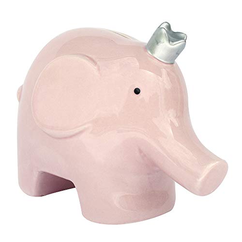 Birchwood Applesauce Ceramic Piggy Bank, Baby Pink, Elephant