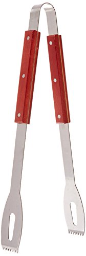 TableCraft BBQT BBQ Stainless Steel Tong with Wood Handle, 18", Silver