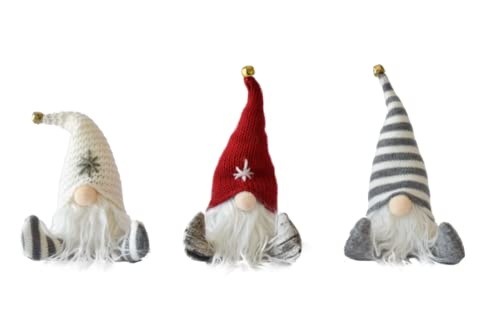 Ganz Midwest-CBK Sitting Gnome Figurines Polyester 3pc Set 3 1/4" W. x 2 3/4" D. x 9 7/8" H. MX180583