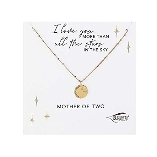 Roman 223637 Moon and Stars Carded Necklace of Two, 16-inch Length