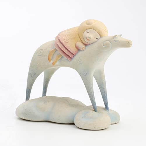 Unicorn Studio US 6.75 Inch You Take Me to Far Away Dream Horse Figurine, Pastel Color