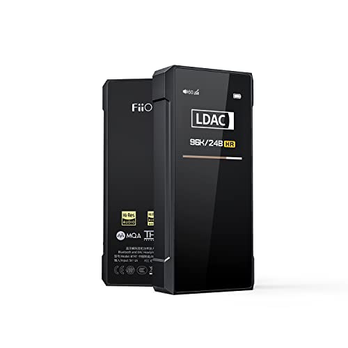 FiiO BTR7 Headphone Amp Bluetooth Receiver High Resolution Portable DAC Supports LDAC/aptX HD 384K/32Bit DSD256 CVC 8.0 for Phone/PC/Car/Home Audio (Comes with USB Type C to Lightning Cable)
