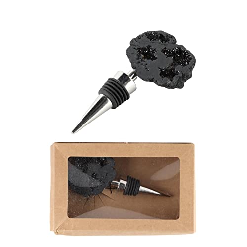 A&B Home Black Geode Bottle Stopper Modern Chic/Black
