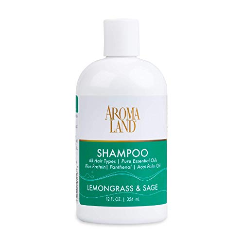 Aromaland - Lemongrass and Sage Shampoo - Natural Cleansing & Moisturizing Shower for All Hair Types (12 oz)