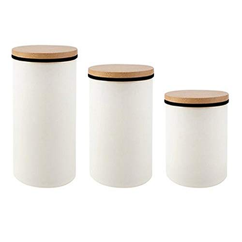 Tablecraft Enamelware Collection Canister Set w/Wood Top