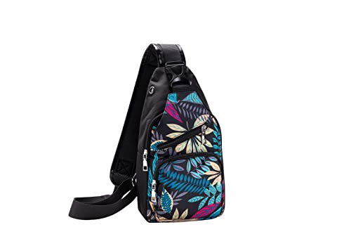 Great Finds BP651 Evelen Sling Floral Zip Backpack, Black