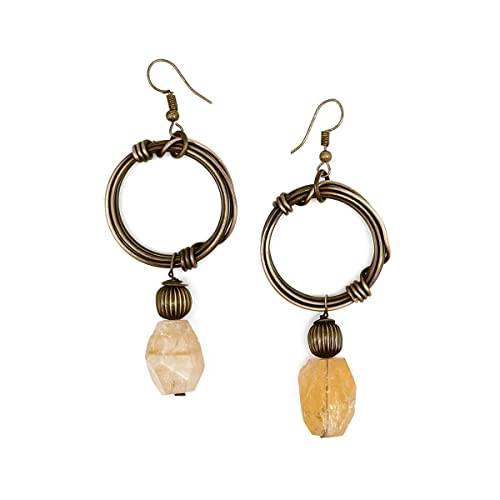 Anju Banjara Earrings - Yellow Aventurine