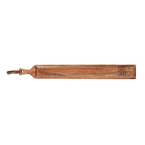 Mud Pie Farmhouse Inspired Long Wood Appetizer Serving Board, One Size, Brown