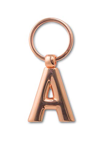IF Metal Letter Keyring Personalised Alphabet Letters - Rose Gold - A