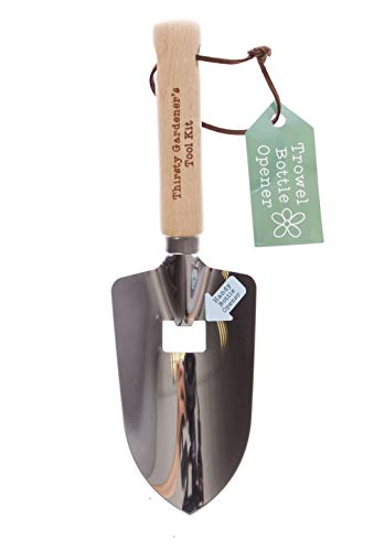 Boxer Gifts Thirsty Gardeners Tool Kit Novelty Trowel Bottle Opener | Sturdy Wooden Handle | Perfect Gag Gardening Yard Gift for Birthday, Father‚Äôs Day & Christmas, Silver
