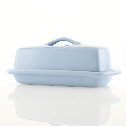 Chantal Full-Size Butter Dish, 8.5-inch Length (Glacier Blue)
