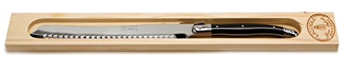 The French Farm Jean Dubost Bread Knife With Handle In Wood Box, Black