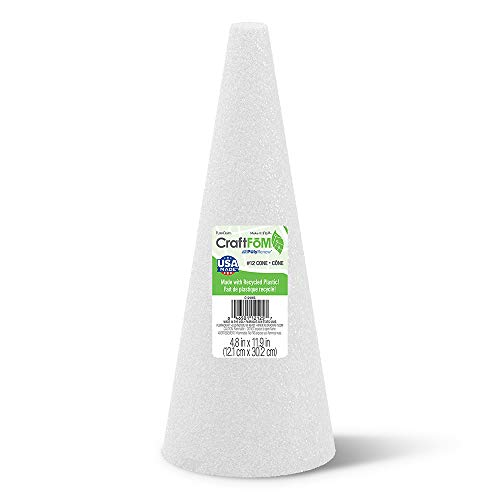 FloraCraft Styrofoam Cone 4.9 Inch x 11.8 Inch White