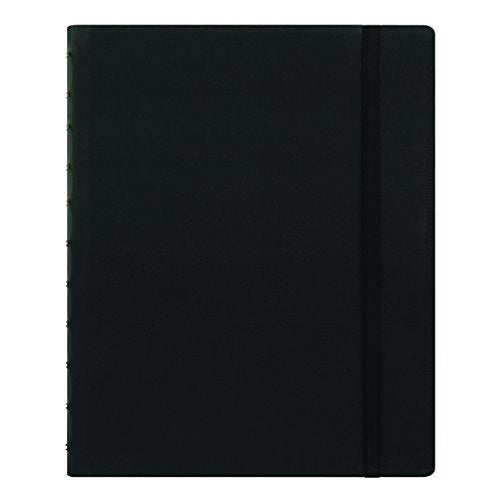 Rediform Filofax REFILLABLE NOTEBOOK CLASSIC, 10.8" x 8.5" Black - Elegant leather-look cover with moveable pages - Elastic closure, index, pocket and page marker (B115101U), Letter Size