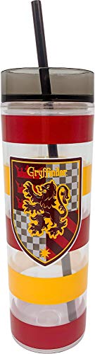 Spoontiques 22106 Tall Cup Tumbler with Straw, 16 Oz (Gryffindor)
