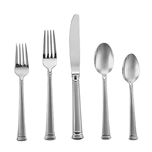 Lenox Eternal Frosted 5-Piece Stainless Steel Flatware Place Setting, Service for 1, Silver - 9837092