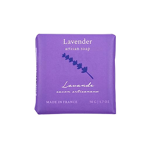 Baudelaire Lavender Artisan Travel Soap, 1.7-ounce, For Everyday Use, Bathroom Use, Skin Care, Made in France