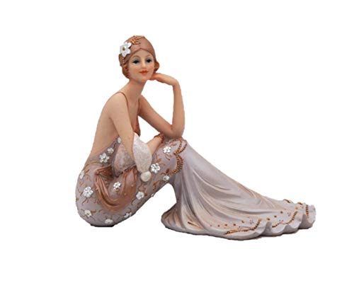 Comfy Hour Glamour Elegance Victorian Style Lady Collection Lady Sitting On Ground Resin Art Figurine,6-inch Height