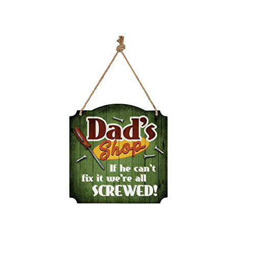 Carson 24050 Dad's Shop Metal Wall Dcor, 12-inch Square
