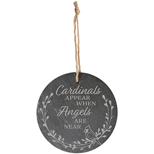 Carson Home 24509 Cardinals Appear Slate Ornament, 4-inch Diameter