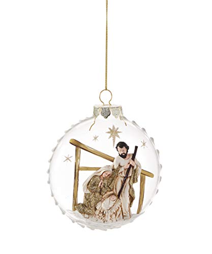 Giftcraft 666490 Holy Family Disc Ornament, 4.75-inch Height