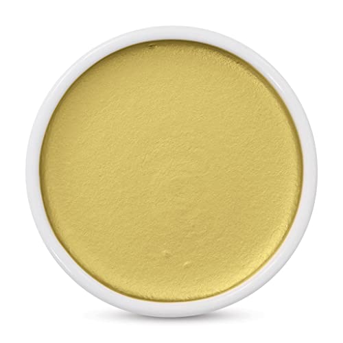 Yasutomo Japanese Watercolor Sumi-e Porcelain Pan 2190;" Round - Pale Gold