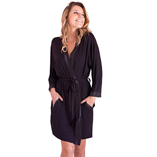 Faceplant Dreams Bamboo¬Æ Kimono Robe (Black, Small/Medium)