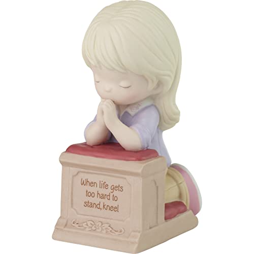 Precious Moments 223006 When Life Gets Too Hard to Stand, Kneel Blonde Hair/Light Skin Bisque Porcelain Figurine
