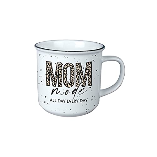 Carson Home, Decorative Vintage Mug for Coffee Latte Tea Hot Cocoa, Ideal Gift, Microwave and Dishwasher Safe, Mom Mode Vintage Mug 13oz