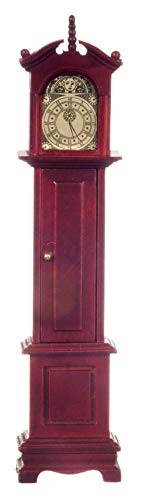 Aztec Imports Dollhouse Miniature Grandfather Clock Mahogony